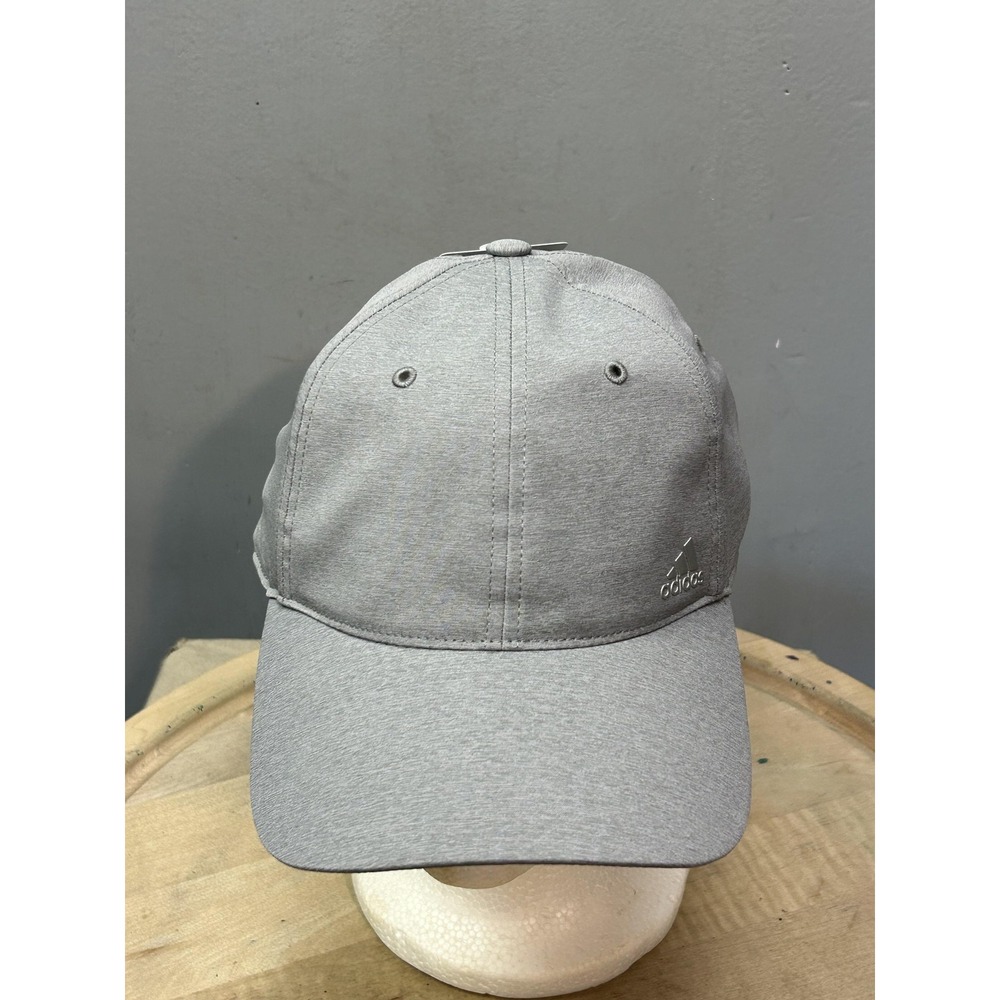 Adidas Hat Cap Adjustable Strap Back One Size Gray W Logo Golf Womens OSFW